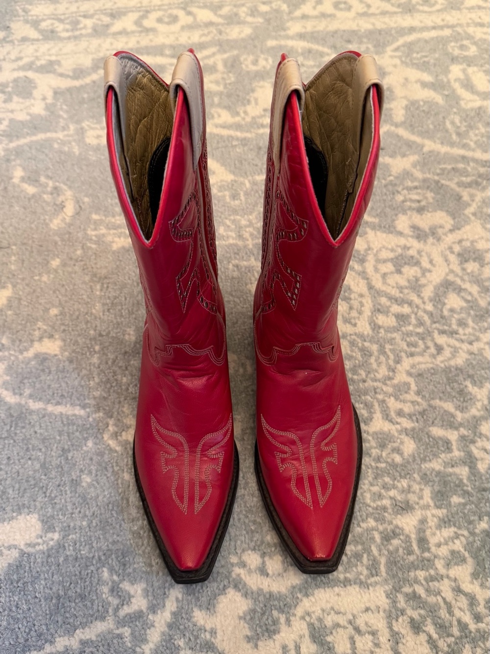 Frye Vintage Red Cowboy Boots Size 6 - Picture 2 of 4
